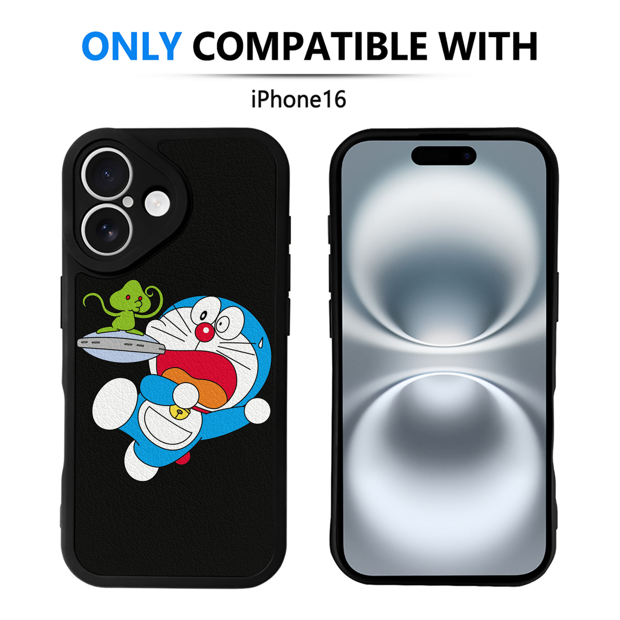 （画像用） ドラえもん Doraemon 【iPhone 16シリーズ対応】シリコンスマホケース（レザー調） 材質：シリコン